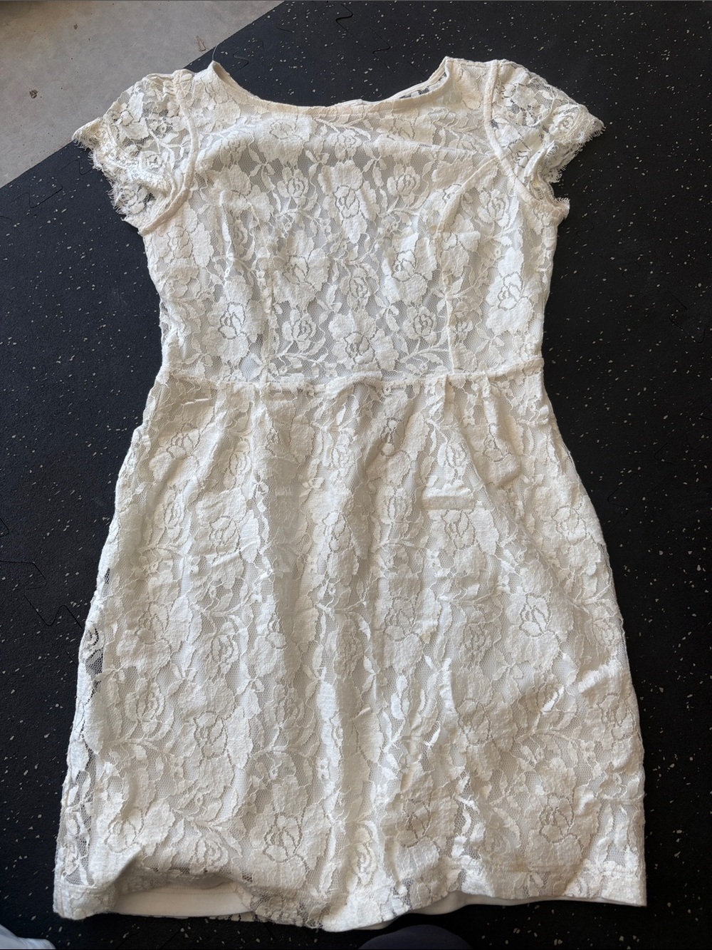 Forever 21 Cream Lace Mini Dress
